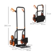 Carrello Portapacchi per Scale 6 Ruote, Pieghevole, Portata 120kg, in Acciaio, per Trasloco, Giardinaggio, Arancione