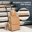 Carrello Portapacchi per Scale 6 Ruote, Pieghevole, Portata 120kg, in Acciaio, per Trasloco, Giardinaggio, Arancione