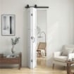PORTA 71X213CM, STILE RUSTICO, KIT MONTAGGIO, MANIGLIA, BIANCO EFFETTO LEGNO.