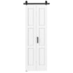 PORTA 71X213CM, STILE RUSTICO, KIT MONTAGGIO, MANIGLIA, BIANCO EFFETTO LEGNO.
