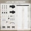 PORTA 71X213CM, STILE RUSTICO, KIT MONTAGGIO, MANIGLIA, BIANCO EFFETTO LEGNO.