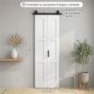 PORTA 71X213CM, STILE RUSTICO, KIT MONTAGGIO, MANIGLIA, BIANCO EFFETTO LEGNO.