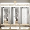 PORTA 71X213CM, STILE RUSTICO, KIT MONTAGGIO, MANIGLIA, BIANCO EFFETTO LEGNO.