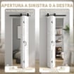 PORTA 71X213CM, STILE RUSTICO, KIT MONTAGGIO, MANIGLIA, BIANCO EFFETTO LEGNO.