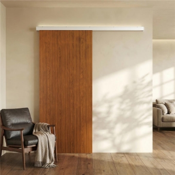 Porta Scorrevole 90x210 cm, Armadi Kit Montaggio, Binario, Effetto Legno Marrone