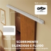 Porta Scorrevole 90x210 cm, Armadi Kit Montaggio, Binario, Effetto Legno Marrone