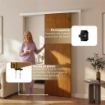 Porta Scorrevole 90x210 cm, Armadi Kit Montaggio, Binario, Effetto Legno Marrone