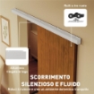 Porta Scorrevole 75x210cm, Armadio Kit Montaggio, Binario, Effetto Legno Marrone