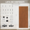 Porta Scorrevole 75x210cm, Armadio Kit Montaggio, Binario, Effetto Legno Marrone