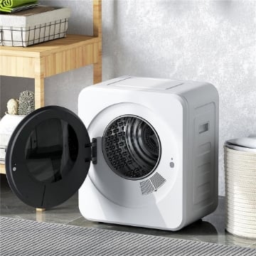 MINI ASCIUGATRICE PORTATILE 4 KG, DISPLAY LED, 800W, CARICA FRONTALE, FINO 60?, IMPILABILE/PARETE/AUTOPORTANTE, TIMER, PER CASA, BIANCO