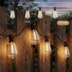 Catena Luminosa da Esterno con 50 Luci LED IP44, in PET e Plastica, 1800x3.8x9 cm, Nero e Trasparente