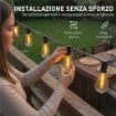 Catena Luminosa da Esterno con 50 Luci LED IP44, in PET e Plastica, 1800x3.8x9 cm, Nero e Trasparente