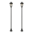Set di 2 Lampioni Solari da Giardino 1.86m, Lampade Stradali Acciaio Inox