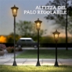 Set di 2 Lampioni Solari da Giardino 1.86m, Lampade Stradali Acciaio Inox