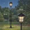 Set di 2 Lampioni Solari da Giardino 1.86m, Lampade Stradali Acciaio Inox