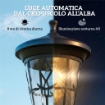 Set di 2 Lampioni Solari da Giardino 1.86m, Lampade Stradali Acciaio Inox