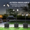 LAMPIONE DA GIARDINO SOLARE 1.85 M IN ACCIAIO INOX CON ALTEZZA REGOLABILE, IP44 IMPERMEABILE