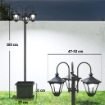 LAMPIONE DA GIARDINO SOLARE 1.85 M IN ACCIAIO INOX CON ALTEZZA REGOLABILE, IP44 IMPERMEABILE