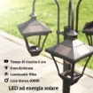 LAMPIONE DA GIARDINO SOLARE 1.85 M IN ACCIAIO INOX CON ALTEZZA REGOLABILE, IP44 IMPERMEABILE