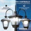 LAMPIONE DA GIARDINO SOLARE 1.85 M IN ACCIAIO INOX CON ALTEZZA REGOLABILE, IP44 IMPERMEABILE