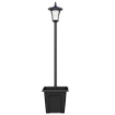 LAMPIONE DA GIARDINO SOLARE 1.6 M IN ALLUMINIO, ACCENSIONE AUTOMATICO, IP44 IMPERMEABILE, NERO