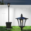 LAMPIONE DA GIARDINO SOLARE 1.6 M IN ALLUMINIO, ACCENSIONE AUTOMATICO, IP44 IMPERMEABILE, NERO