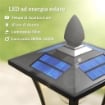 LAMPIONE DA GIARDINO SOLARE 1.6 M IN ALLUMINIO, ACCENSIONE AUTOMATICO, IP44 IMPERMEABILE, NERO