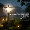 LAMPIONE DA GIARDINO SOLARE 1.6 M IN ALLUMINIO, ACCENSIONE AUTOMATICO, IP44 IMPERMEABILE, NERO