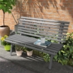 Panchina da Esterno in Alluminio a 2 Posti a Doghe, 123x67x79cm, Grigio