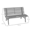 Panchina da Esterno in Alluminio a 2 Posti a Doghe, 123x67x79cm, Grigio