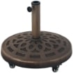 Base per Ombrellone in Resina da 21 kg Rotonda con Ruote e Freni, Bronzo