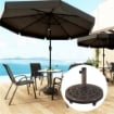 Base per Ombrellone in Resina da 21 kg Rotonda con Ruote e Freni, Bronzo