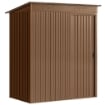 Casetta da Giardino in Metallo con Prese d'Aria e Porta Scorrevole, 159x106x181 cm, Marrone