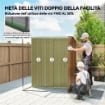 Casetta da Giardino in Metallo con Prese d'Aria e Porta Scorrevole, 159x106x181 cm, Marrone