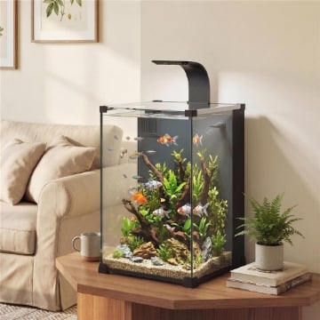 ACQUARIO 36L CON FILTRO INTEGRATO, 30 X 30 X 45,5 CM, NERO