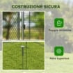 Pollaio per Galline da Esterno con Tetto e Serrature, in Acciaio Zincato, 4x3x2 m, Argento