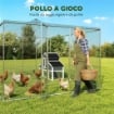 Pollaio per Galline da Esterno con Tetto e Serrature, in Acciaio Zincato, 4x3x2 m, Argento