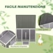 CASETTA PER ANATRE CON TETTO APRIBILE, FINESTRELLE E RAMPA, IN LEGNO, 93X70X72 CM, MULTICOLORE