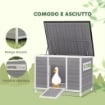 CASETTA PER ANATRE CON TETTO APRIBILE, FINESTRELLE E RAMPA, IN LEGNO, 93X70X72 CM, MULTICOLORE