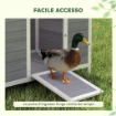 CASETTA PER ANATRE CON TETTO APRIBILE, FINESTRELLE E RAMPA, IN LEGNO, 93X70X72 CM, MULTICOLORE