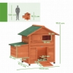 Pollaio in Legno con Nido, Tetto Impermeabile, Vassoio Estraibile, 2 Trespoli, Rampa, Finestra, per 2 Galline, Anatre,Arancione