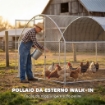 Pollaio per Galline da Esterno con Tetto Impermeabile e Serratura, in Acciaio Zincato, 2.8x3.4x1.9 m, Argento