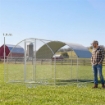 Pollaio per Galline da Esterno con Tetto Impermeabile e Serratura, in Acciaio Zincato, 2.8x3.4x1.9 m, Argento