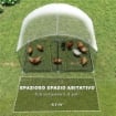 Pollaio per Galline da Esterno con Tetto Impermeabile e Serratura, in Acciaio Zincato, 2.8x1.7x1.9 m, Argento