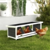 Nido per Galline a 3 Aree con Base Rialzata e Tetto, in Legno e Bitume, 95x37x34 cm, Grigio