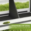 Nido per Galline a 3 Aree con Base Rialzata e Tetto, in Legno e Bitume, 95x37x34 cm, Grigio