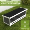 Nido per Galline a 3 Aree con Base Rialzata e Tetto, in Legno e Bitume, 95x37x34 cm, Grigio