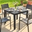 Tavolo da Giardino a Doghe Allungabile per 4-6 Persone, in Alluminio, 80-160x80x75 cm, Nero