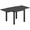 Tavolo da Giardino a Doghe Allungabile per 4-6 Persone, in Alluminio, 80-160x80x75 cm, Nero