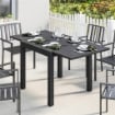 Tavolo da Giardino a Doghe Allungabile per 4-6 Persone, in Alluminio, 80-160x80x75 cm, Nero